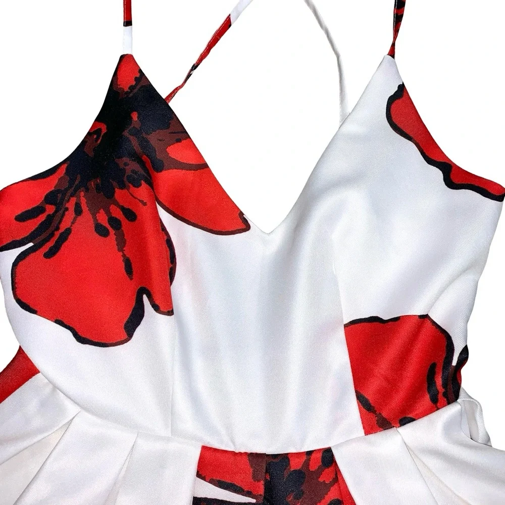 A’gaci Floral Fit and Flare Mini Dress Prom Party Occasion Flirty Easter Summer - Picture 3 of 13